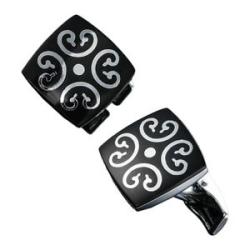Stylish Cufflinks Dress Shirt Cuff Links For Wedding Silver Black