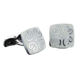 Stylish Cufflinks Dress Shirt Cuff Links For Wedding Silver White