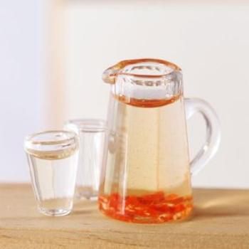 1/12 Glass Dollhouse Juice Jug Cup Set Furniture Model Pretend Toys