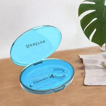 Orthodontic Box Portable Large Holder for Dental Mouth Light Blue