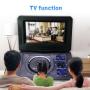Portable 7` HD CD DVD Player Car Swivel Screen Rechargeable SD/USB Card Reader Black(