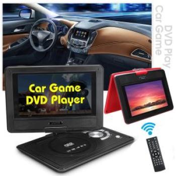 Portable 9.8" DVD Player 270° Swivel Screen Rechargeable Game SD USB FM Radio TV Blue