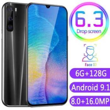 P86 Smartphone 6.3 inch 6+128G 4G Network Android 9.1 System Mobile Phone Black