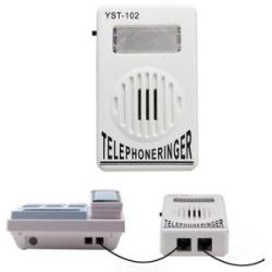 Phone Telephone Ringer up to 95dB w/ Strobe Light Flasher Extra-Loud Bell Ringer
