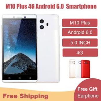 5.0" M10 Android 6.0 4G Cell Phone Smartphone 1+4GB Quad Core Dual SIM White White