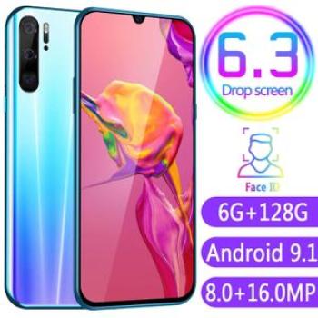 P86 Smartphone 6.3 inch 6+128G 4G Network Android 9.1 System Mobile Phone White
