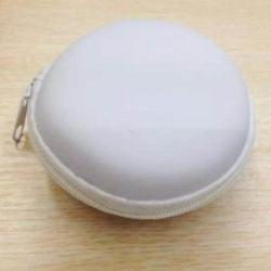 Small Round Carrying Storage Bag Case For Earphone Cable white
