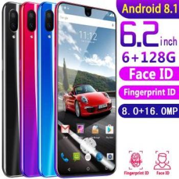 X23-3 Face Unlock 6.2‘’ Smartphone 6G 128G 8MP+16MP Andriod 8.1 Blue