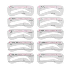 10Pcs Eyebrow Stencils Precisely Position Attach-White