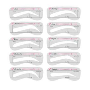 10Pcs Eyebrow Stencils Precisely Position Attach-White