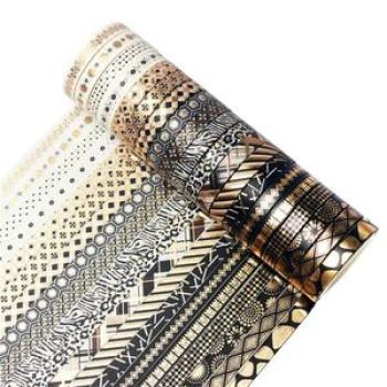 20 Rolls Slim Gold Foil Washi Tape Set Decorative Washi
