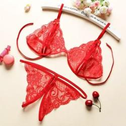 Women Lace Lingerie Bras Three-Point Panties Sexy Underwear