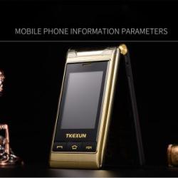 5800mah Flip Handwriting Dual Screen Long Standby Dual Answer Loud Flashlight Family EU plug