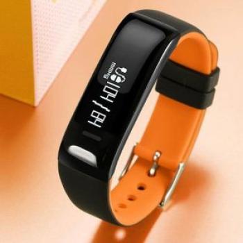PC + Silicone 0.86 inch OLED Display Silent Vibration Mode P1 Smart Watch Orange (Orange)