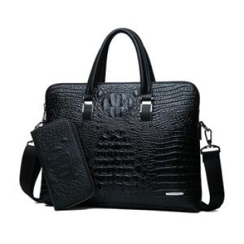 PU Leather Briefcase Men`s Handbag Large Capacity Laptop Bag