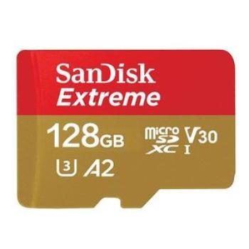 SanDisk U3 Memory Card 128GB(A2), Colour: Gold Card