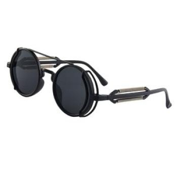 Retro Round Sunglasses Outdoor Cosplay Vintage Glasses Shades Gray