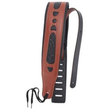 Leather Real Cowhide Guitar Strap for Electric Bass Guitar Adjustable Padded Browm Color