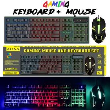 RGB Backlight LED Gaming Mouse & Keyboard Set - Black