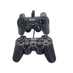 Dual-Shock Wired Game Controller Pad - Black