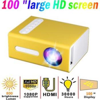 New Max 120 "HD Large Screen TV LED Projector 1080p 800 Lumens HD Home Media Video Player Speaker