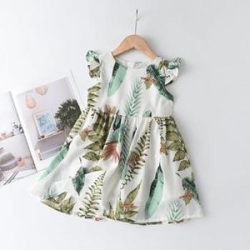 Girls Leave Dresses Girls Kids Sleeveless Children Clothes