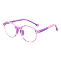 Anti Blue Light Kids Computer Flexible Frame Eyeglasses Purple