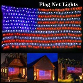 UL Certification American LED Flag Net Lights Low Voltage