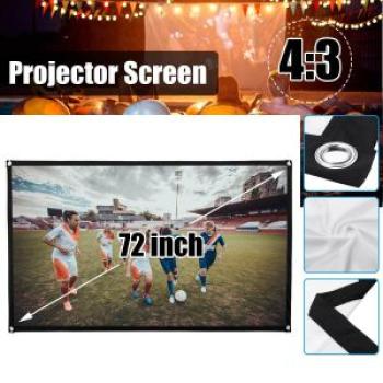 60` 72` 84` 100` 4:3 HD Projector Curtain Screen Home Cinema Indoor/ Outdoor 72 inches