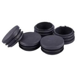 Plastic Caps Round Tubing Tube Insert Covers 40mm Dia 5 Pcs Black