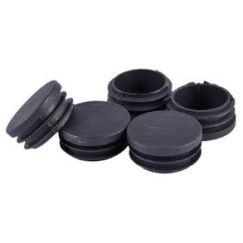 Plastic Caps Round Tubing Tube Insert Covers 40mm Dia 5 Pcs Black