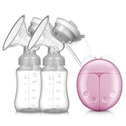 Double Electric Breast Pump With Bottle--Pink