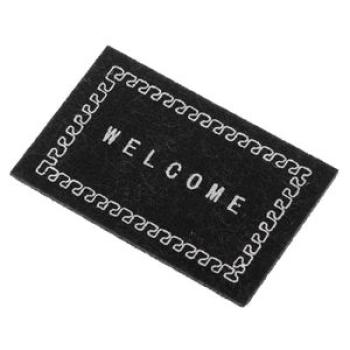 Mini Welcome Door Mat Floor Rug for 1/12 Scale Dollhouse Black