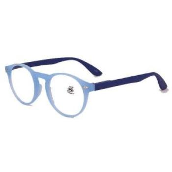 350 Degree Unisex Light Round Retro Reading Glasses Fashion Clear Lens Eyeglasses C3 blue 3.50
