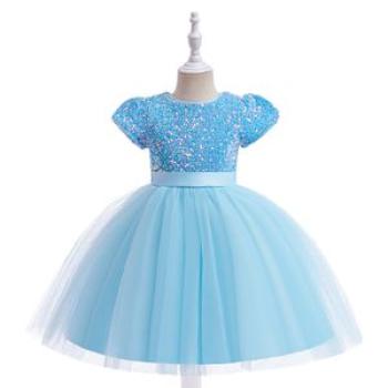 Girl`s Dress Kids Children New style sequins wedding birthday Dinner Party Princess Dress Ball Gown