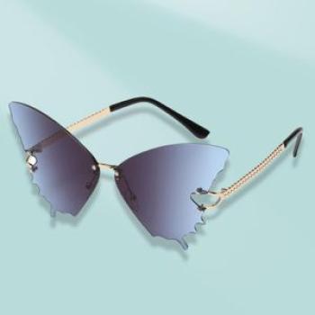 Sunglasses Anti-UV Ladies Girls Sunglasses Black Blue