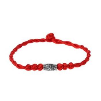 Traditional Tibetan Silver Red Thread Lucky Bracelet String Amulet Bracelet-Silver