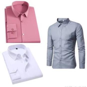 Office Causal Long Sleeve Shirts - 3 Pieces - Multicolour