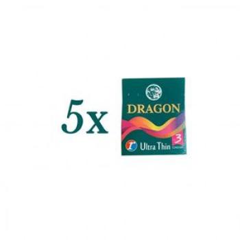 Ultra Thin Condoms 3Pcs x 5 Packs - Green