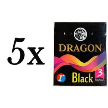 Ultra Thin Condoms 3Pcs x 5 Packs - Black