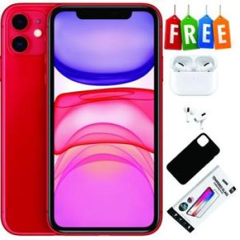 iPhone 11 - 64GB HDD - 4GB RAM - Red + Free Earpods Pro + Case+ Protector