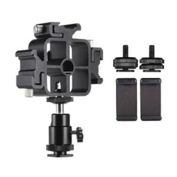 Triple Cold Shoe Mount Flash Speedlite Bracket Photography