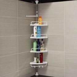 Bathroom Corner Rack Organizer - White