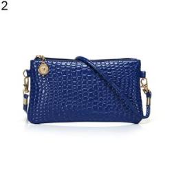 Fashion Women Faux Leather Zipper Clutch Mini Cross Body-