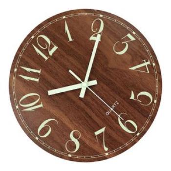 12 Inch Glow In Dark Attery Operated Wallclock B
