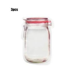 3pcs Transparent Food Fresh-keeping Bag Bottle-Shaped