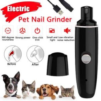 Electric Dog Cat Paw Nail File Claw Grinder Trimmer Clipper USB Recharge Low Noise Pet Grooming Tool