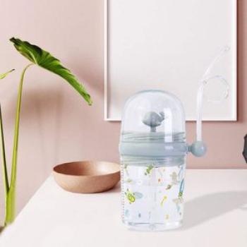 Baby Water Cup With Straw Leak-Proof Baby Feeding Bottle For Blue