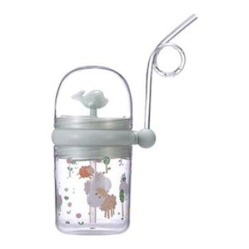 Cute Water Cup With Straw Boys Girls Gifts Suction Cup For Green