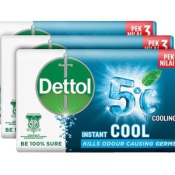 Antibacterial Bathing Soap - Dettol Instant Cool - 110g  x Pack of 6
